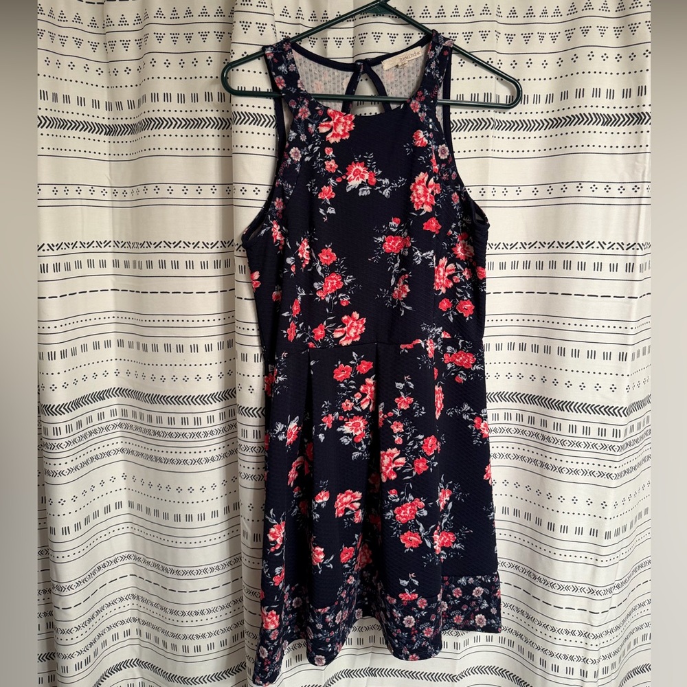 Rewind Navy and Pink Floral Top